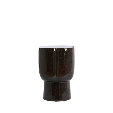 Side table Ø34,5x45 cm JUNTO ceramics dark brown