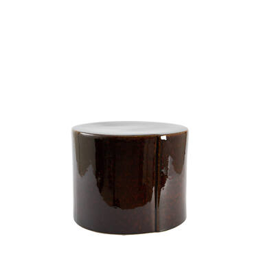 Side table Ø42x34 cm CHULILLA ceramics dark brown