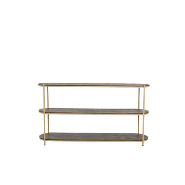 Console 160x38x85 cm QIO wood oil brown+matt beige