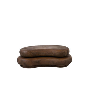 Coffee table 99x60x32 cm PAYU mango wood matt dark brown