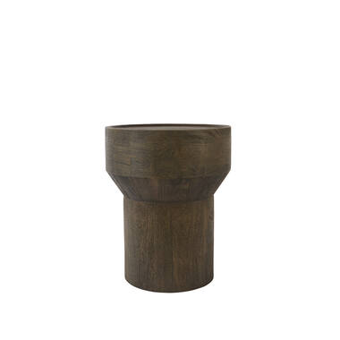 Coffee table Ø40x50 cm WELU mango wood chocolate brown