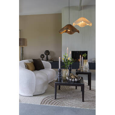 Side table 61x61x38 cm LEV marble dark brown+antique bronze