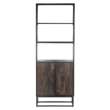 Cabinet 75x40x200 cm QUYN mango wood chocolate brown+black