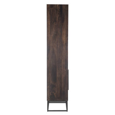 Cabinet 75x40x200 cm QUYN mango wood chocolate brown+black