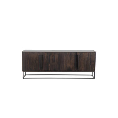 Cabinet 200x45x75 cm QUYN mango wood chocolate brown+black