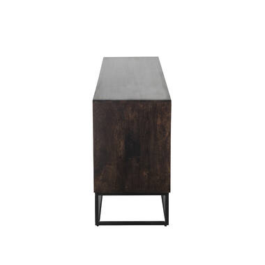 Cabinet 200x45x75 cm QUYN mango wood chocolate brown+black