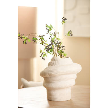 Vaas deco 33,5x32x34 cm LUZZ mat crème