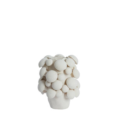 Vaas deco 23,5x23x32 cm PLENTZIA mat crème