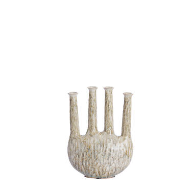 Vase deco 24,5x11,5x34,5 cm BEKAPO ceramics beige