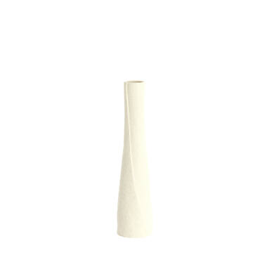 Vaas deco Ø11x45 cm SETIMMO keramiek mat crème