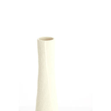 Vaas deco Ø12x55,5 cm SETIMMO keramiek mat crème