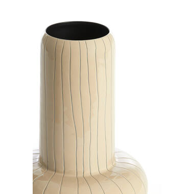 Vaas deco Ø23x33 cm ASANO crème-donker bruin