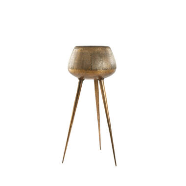 Pot on base deco Ø75x149 cm MARIELLE gold