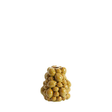 Vaas deco Ø14x15,5 cm CITRUS keramiek bruin-groen