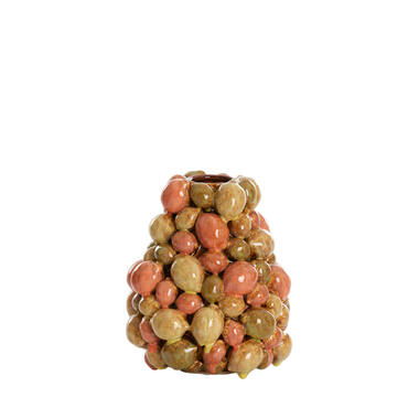 Vaas deco Ø19x21 cm CITRUS keramiek bruin-oranje+groen