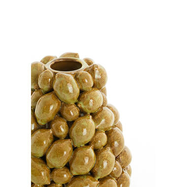 Vaas deco Ø19x21 cm CITRUS keramiek bruin-groen