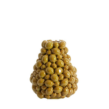 Vaas deco Ø23x27 cm CITRUS keramiek bruin-groen