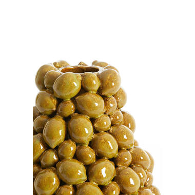 Vaas deco Ø23x27 cm CITRUS keramiek bruin-groen