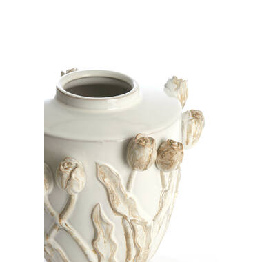 Vaas deco Ø32x32 cm JUANA keramiek crème