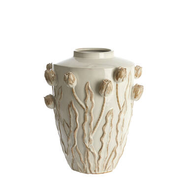 Vaas deco Ø38x45 cm JUANA keramiek crème