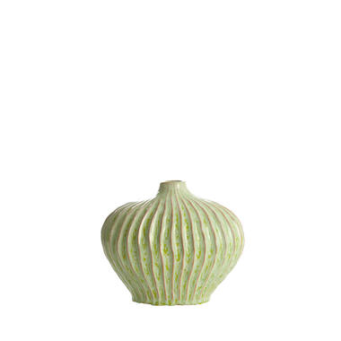 Vaas deco 25x14x20 cm LORITO keramiek mint groen