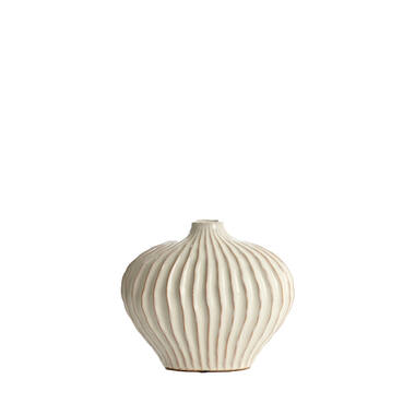 Vaas deco 25x14x20 cm LORITO keramiek crème