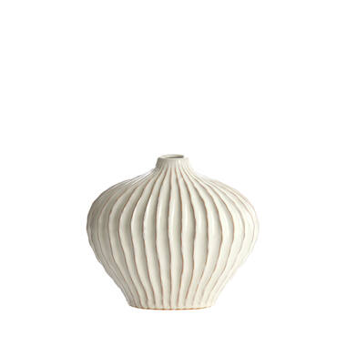 Vaas deco 30x16x25 cm LORITO keramiek crème