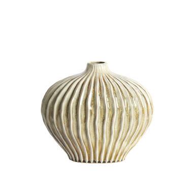Vaas deco 35x21x30 cm LORITO keramiek olijf groen