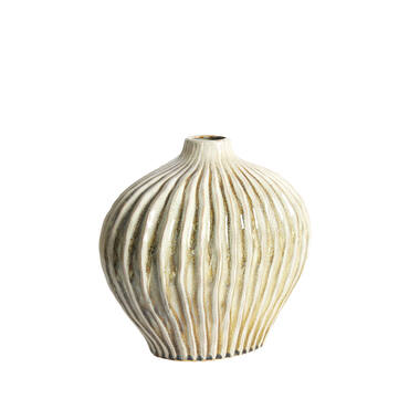 Vaas deco 35x21x30 cm LORITO keramiek olijf groen
