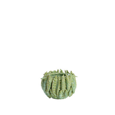 Vaas deco 23,5x22,5x15 cm FABA keramiek mint groen