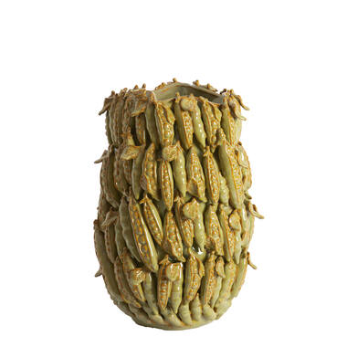 Vase deco 31,5x30,5x45 cm FABA ceramics olive green-brown