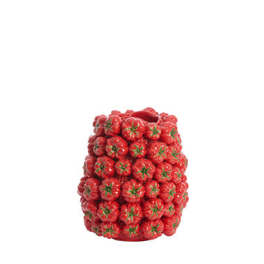 Vaas deco 34x33x37 cm TAMINA keramiek rood