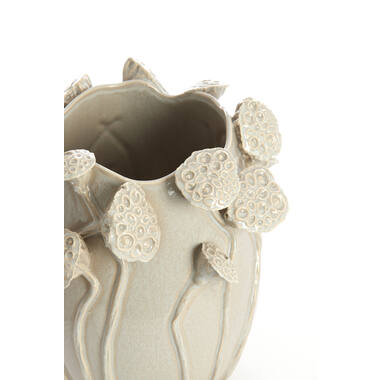 Vase deco 26,5x25,5x26,5 cm LAVCI ceramics shiny light grey