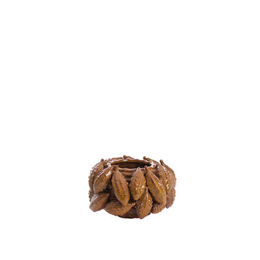 Vase deco Ø23,5x15,5 cm PALATIK ceramics cognac brown