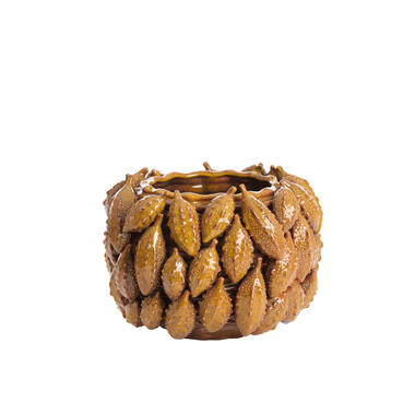 Vase deco 31x30,5x21,5 cm PALATIK ceramics cognac brown