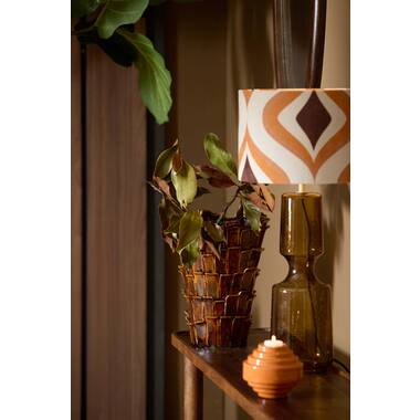 Vase deco 27,5x27x34 cm BANYA ceramics shiny dark brown