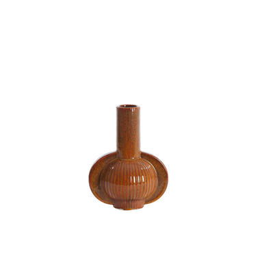 Vase deco 18,5x12,5x23,5 cm MELNIK ceramics cognac brown