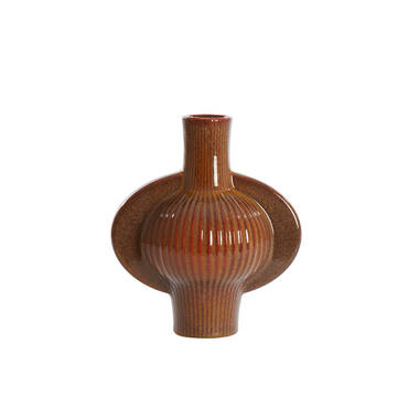 Vase deco 27,5x18,5x31 cm MELNIK ceramics cognac brown