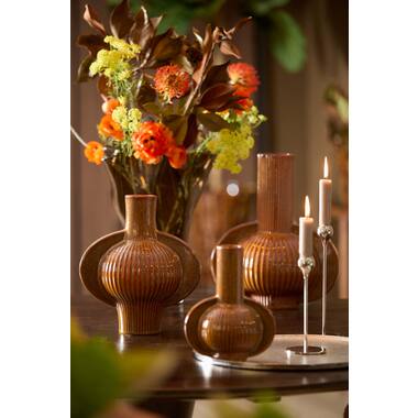 Vase deco 27,5x18,5x31 cm MELNIK ceramics cognac brown