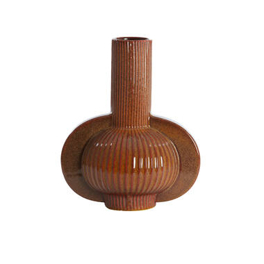 Vase deco 31,5x21,5x38,5 cm MELNIK ceramics cognac brown