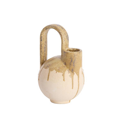 Vase deco 16x15,5x26 cm SERRES ceramics cream+olive green