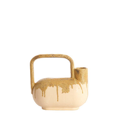 Vase deco 25x14x24 cm SERRES ceramics cream+olive green
