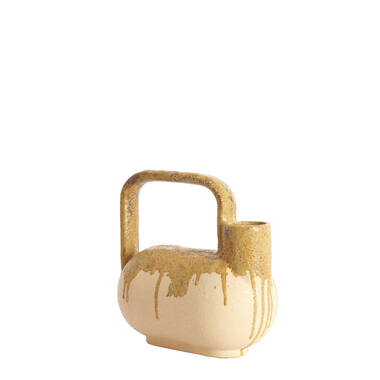 Vase deco 25x14x24 cm SERRES ceramics cream+olive green