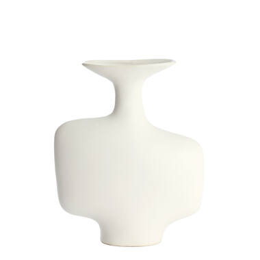 Vaas deco 30x10,5x36 cm TROVO keramiek wit