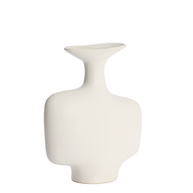 Vaas deco 30x10,5x36 cm TROVO keramiek wit