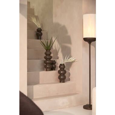 Vaas deco Ø15x33,5 cm ROGANO keramiek donker bruin