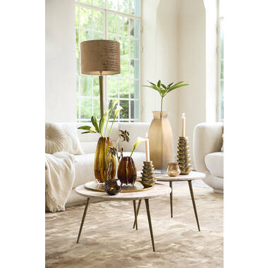 Vase 24,5x22,5x50,5 cm VELIKO glass dark brown