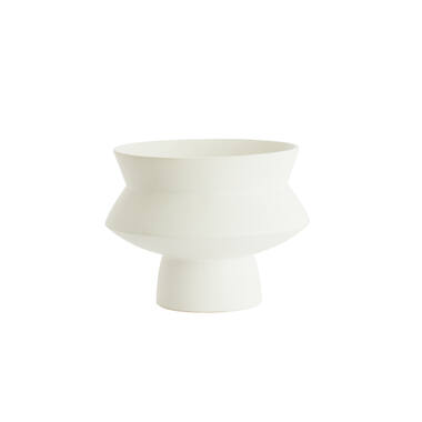 Vaas deco Ø27,5x21 cm VICENTO mat wit