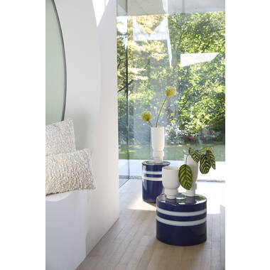 Vaas deco 16x16x25,5 cm ROSSIO mat wit