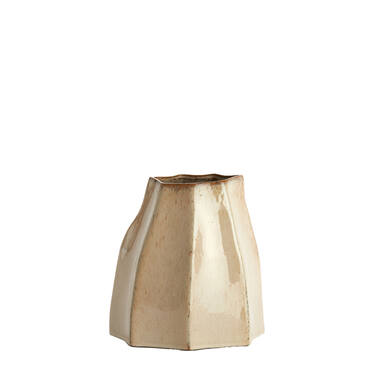 Vase deco 25,5x22x27 cm CHIADO shiny beige